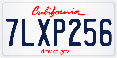 CA license plate 7LXP256