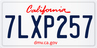 CA license plate 7LXP257