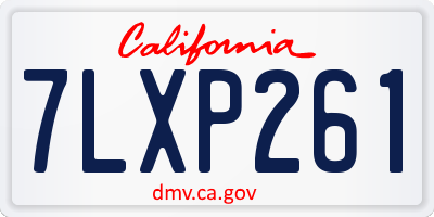 CA license plate 7LXP261