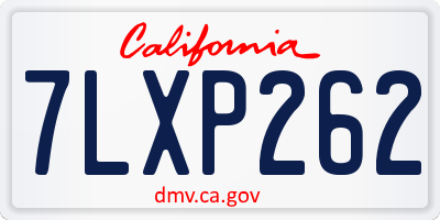 CA license plate 7LXP262