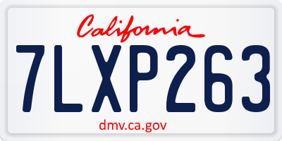 CA license plate 7LXP263