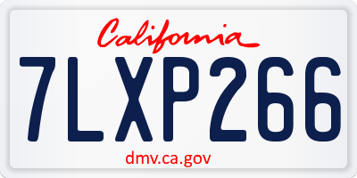 CA license plate 7LXP266