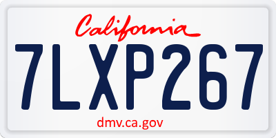 CA license plate 7LXP267