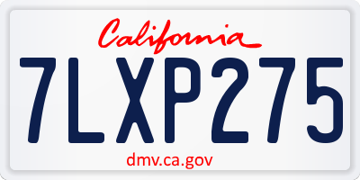 CA license plate 7LXP275