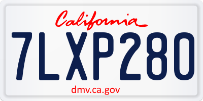 CA license plate 7LXP280
