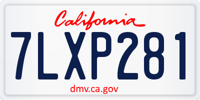 CA license plate 7LXP281