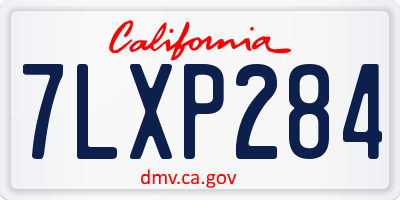 CA license plate 7LXP284