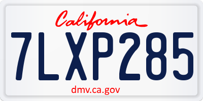 CA license plate 7LXP285
