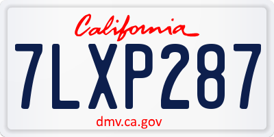 CA license plate 7LXP287