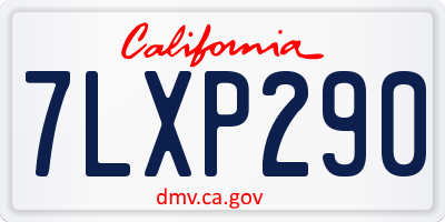 CA license plate 7LXP290