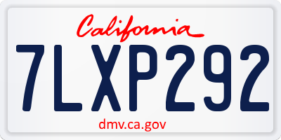 CA license plate 7LXP292