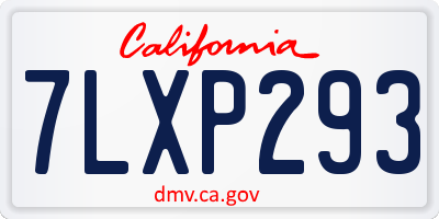 CA license plate 7LXP293