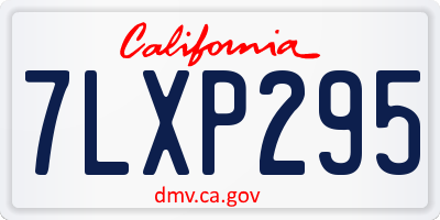 CA license plate 7LXP295