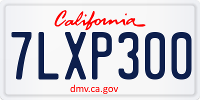 CA license plate 7LXP300