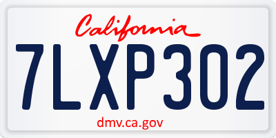 CA license plate 7LXP302