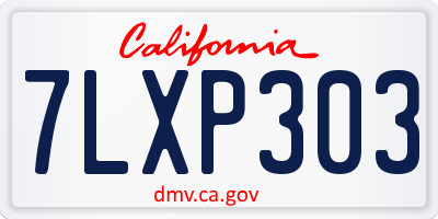 CA license plate 7LXP303