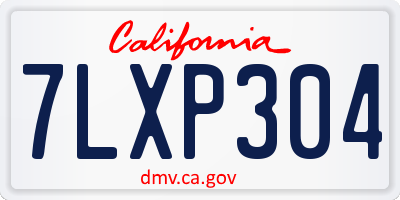 CA license plate 7LXP304