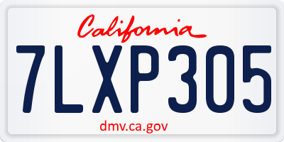 CA license plate 7LXP305