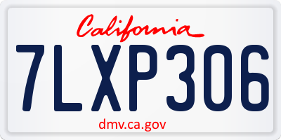 CA license plate 7LXP306