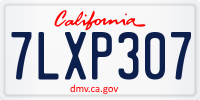 CA license plate 7LXP307