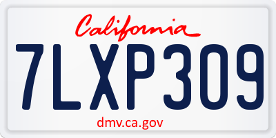 CA license plate 7LXP309