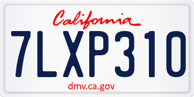 CA license plate 7LXP310