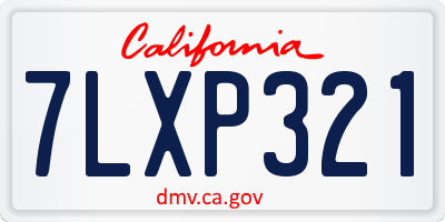 CA license plate 7LXP321