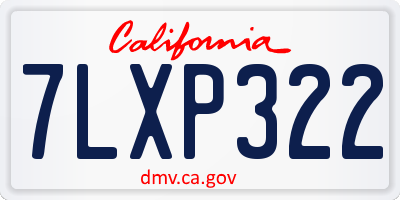 CA license plate 7LXP322