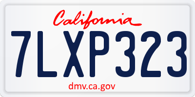 CA license plate 7LXP323