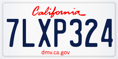 CA license plate 7LXP324