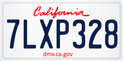 CA license plate 7LXP328