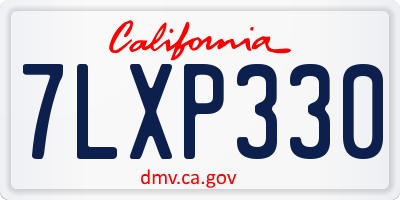 CA license plate 7LXP330