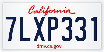 CA license plate 7LXP331