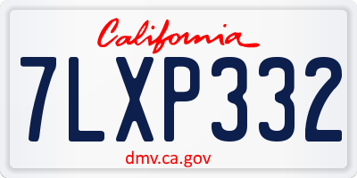 CA license plate 7LXP332