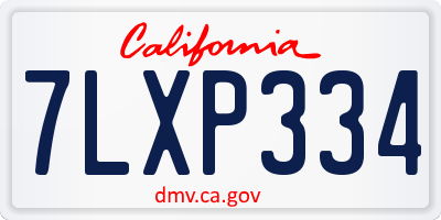 CA license plate 7LXP334