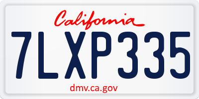 CA license plate 7LXP335