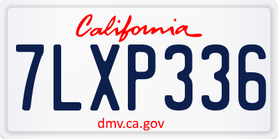 CA license plate 7LXP336