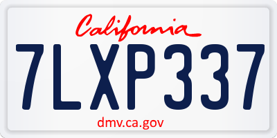 CA license plate 7LXP337