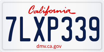 CA license plate 7LXP339