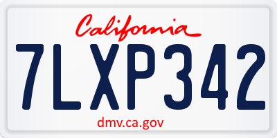CA license plate 7LXP342