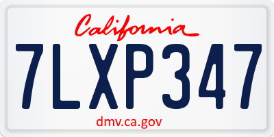CA license plate 7LXP347