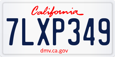 CA license plate 7LXP349