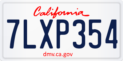 CA license plate 7LXP354