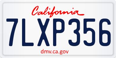 CA license plate 7LXP356