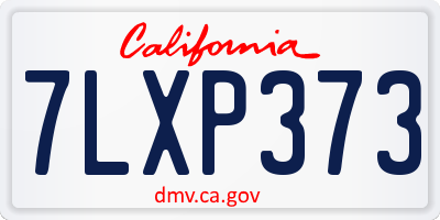 CA license plate 7LXP373