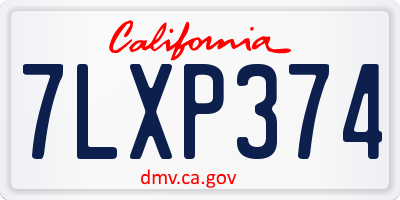CA license plate 7LXP374