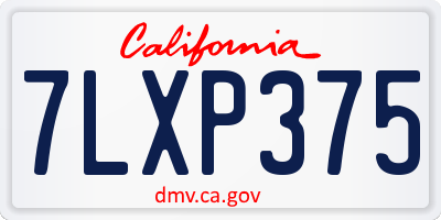 CA license plate 7LXP375