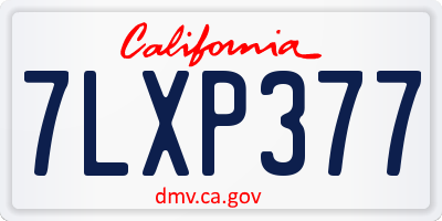 CA license plate 7LXP377