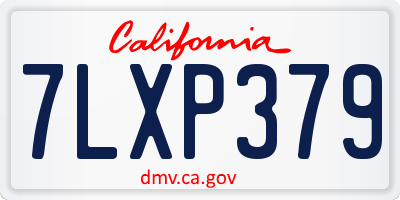 CA license plate 7LXP379