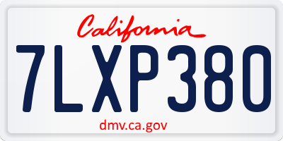 CA license plate 7LXP380